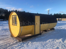 Баня-бочка 6 м «Наталья» с доставкой в Псковскую область
