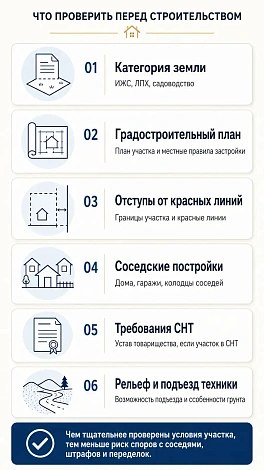 Проверка этих 6 пунктов до начала строительства снижает риск конфликтов с соседями и проблем с оформлением бани